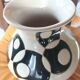 Ceramic ball vase with black and white circles Art Deco Italy Vintage 1940