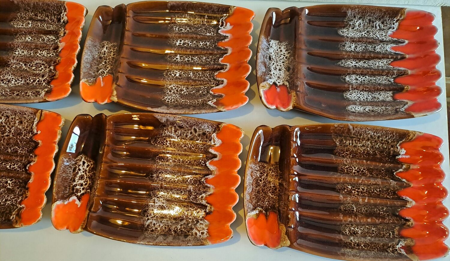 6 asparagus plates Vallauris