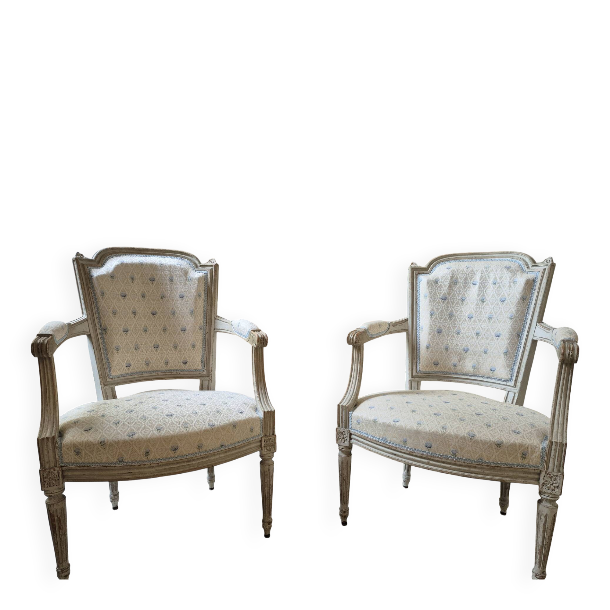 Pair of Louis XVI style armchairs