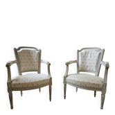 Paire de fauteuils style Louis XVI