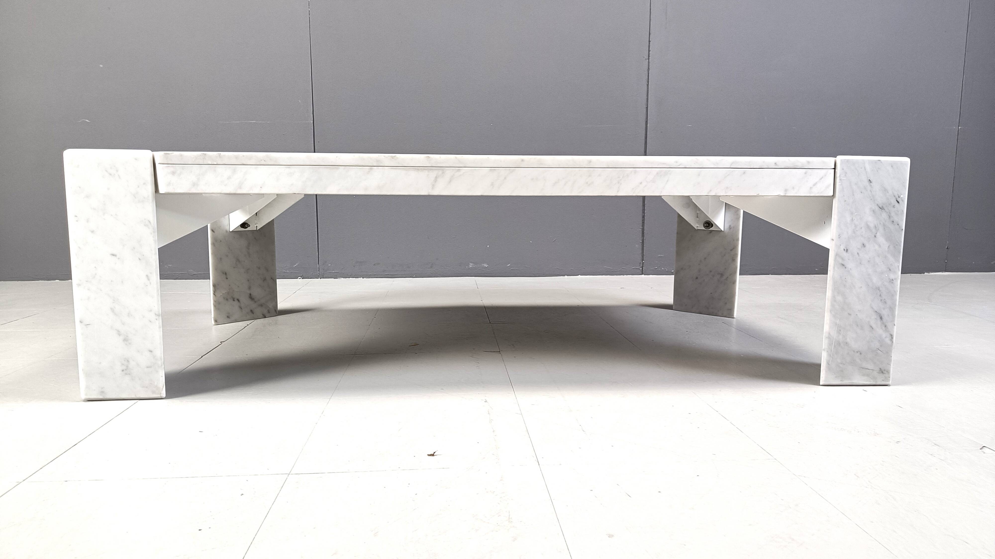 Vintage italian marble coffee table, 1970s
