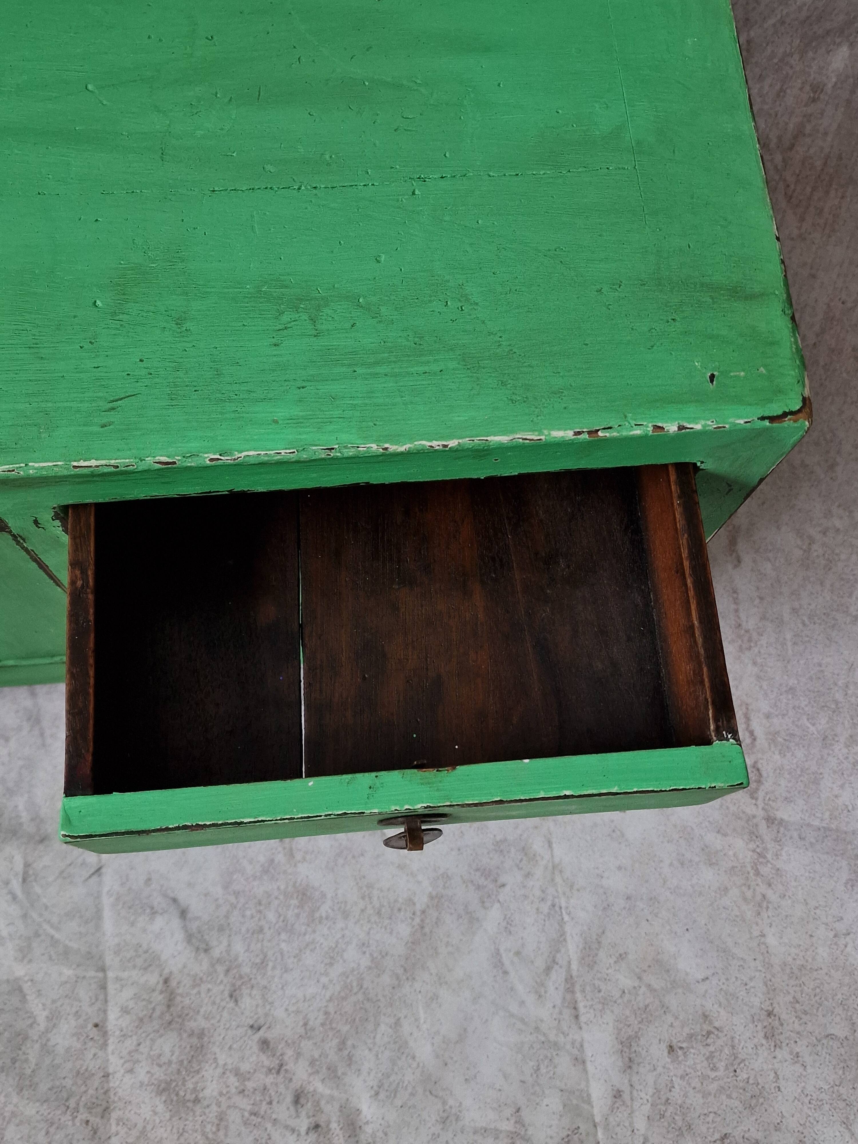 Small low buffet / TV cabinet in green patina