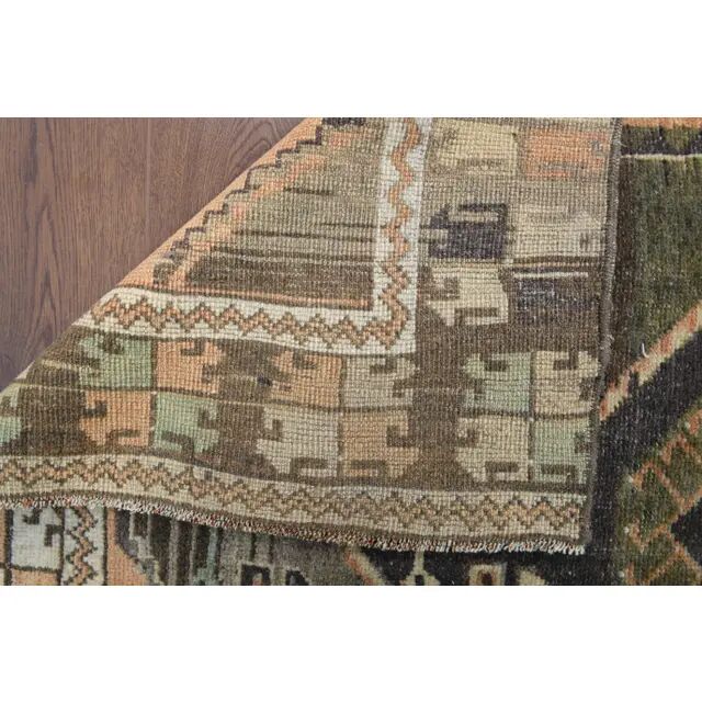 Vintage Turkish hand-knotted runner 112x358