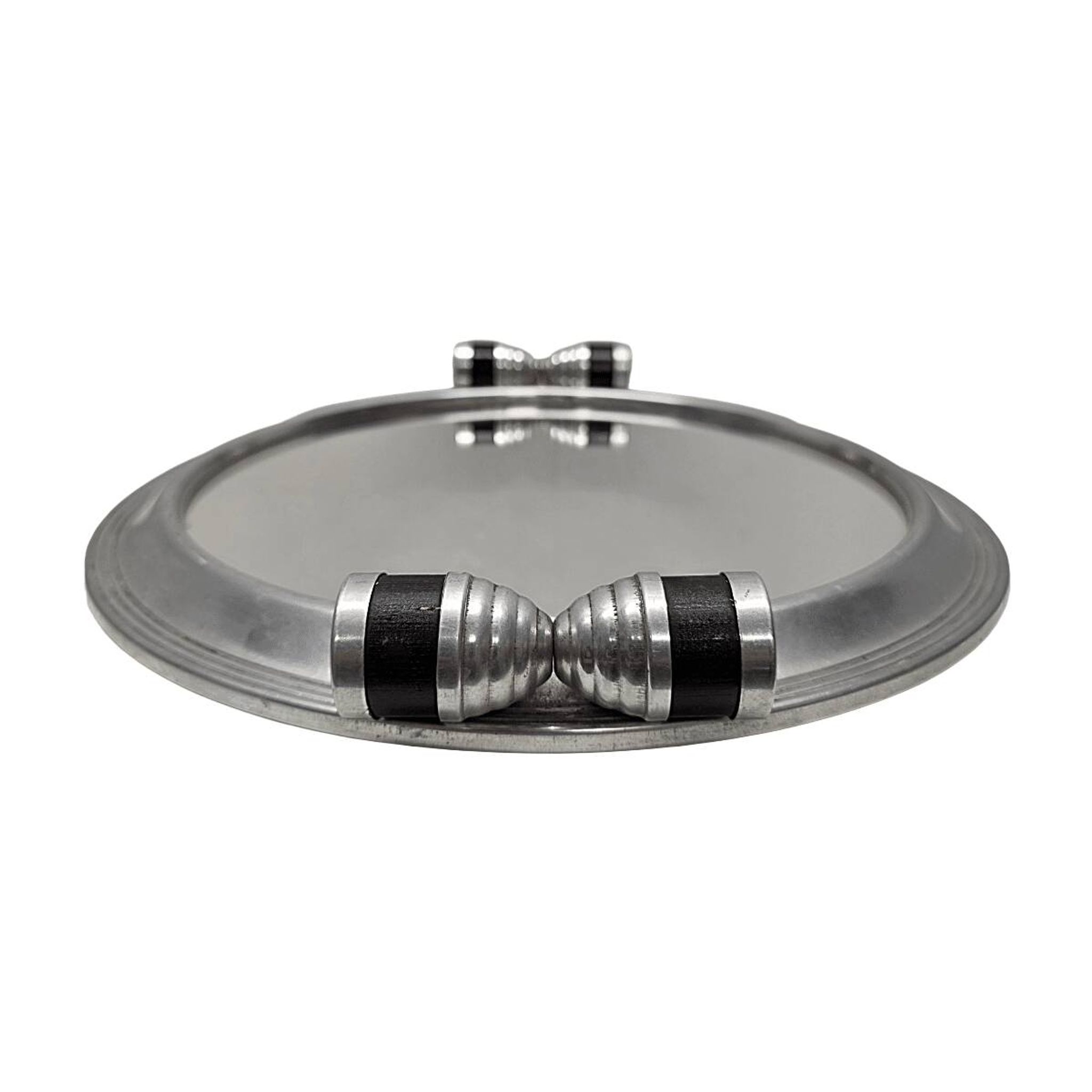 Art Deco aluminium tray with mirror, 1930s