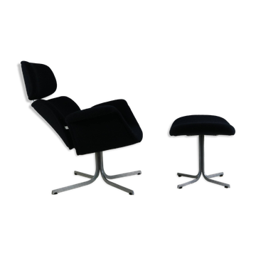 Fauteuil lounge Tulipe avec ottoman édition Artifort