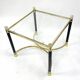 Hollywood Regency Side Table, Brass and Glass, 1970s, Maison Jansen Style