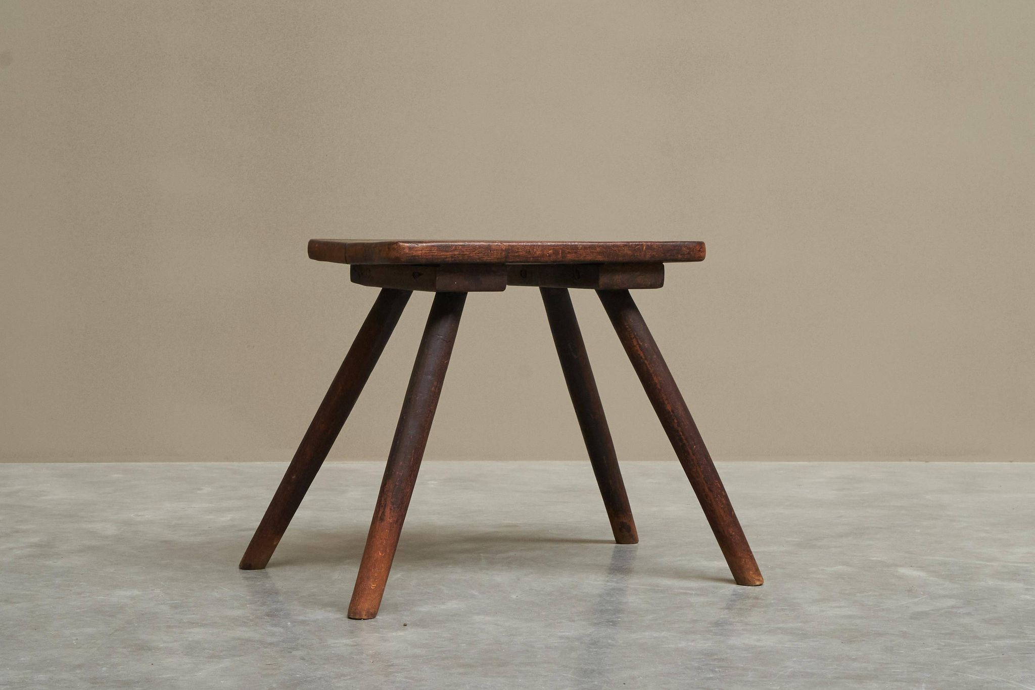 Stool or solid wood side table, mid-century style, 1950s