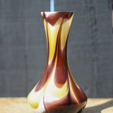 Italian opaline vase, flower pot, flower vase, blown glass, retro, interior decoration