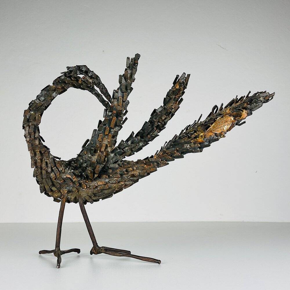 Salvino Marsura, Brutalist Sculpture Bird, 1970s, Iron
