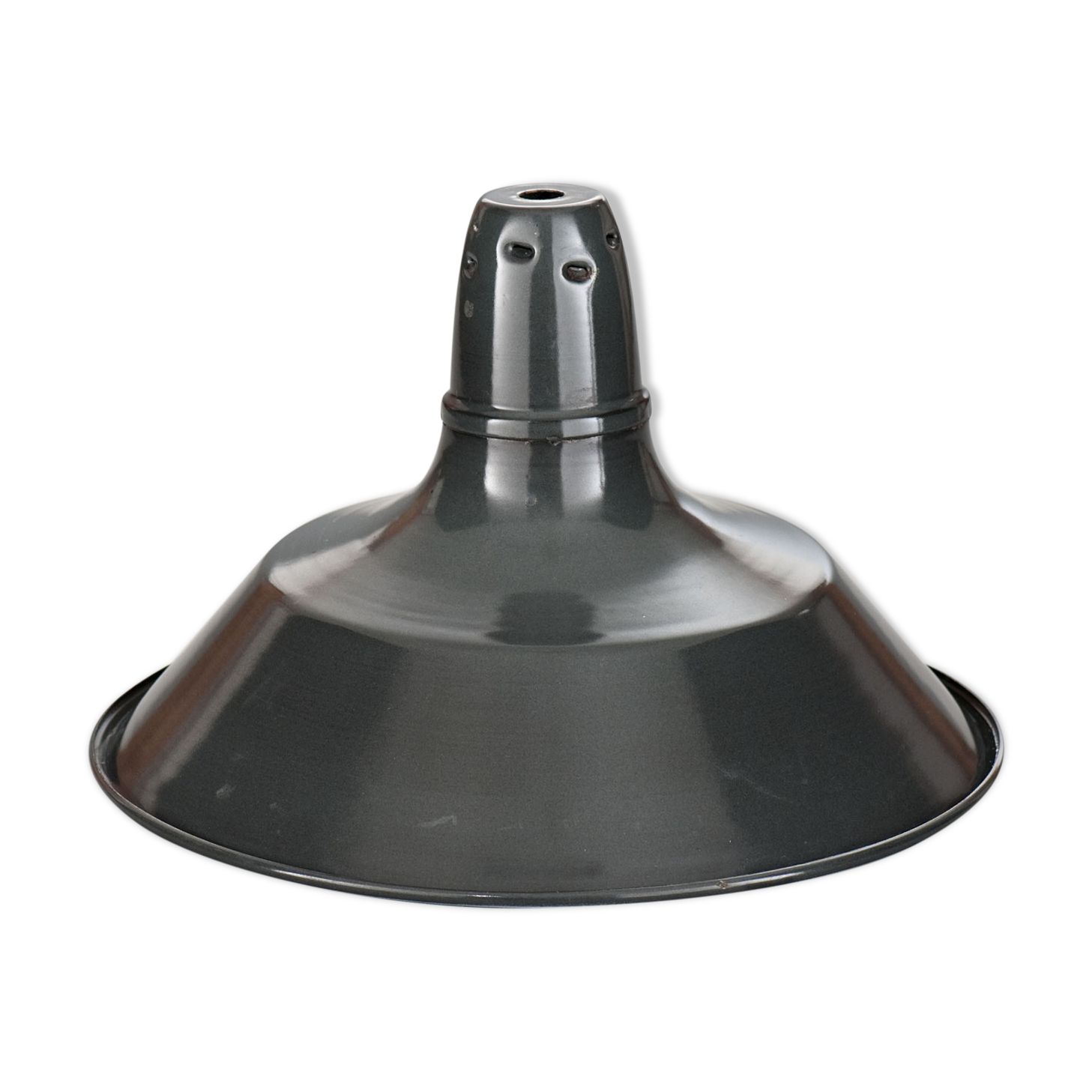 Industrial suspension in enamelled sheet anthracite gray 36cm size M 1960