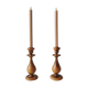 Ensemble de 2 bougeoirs vintage en bois, 1970