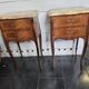 Pair of Louis XV style curved bedside tables in marquetry