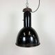 Rusty Industrial Bauhaus Black Enamel Pendant Lamp, 1930s