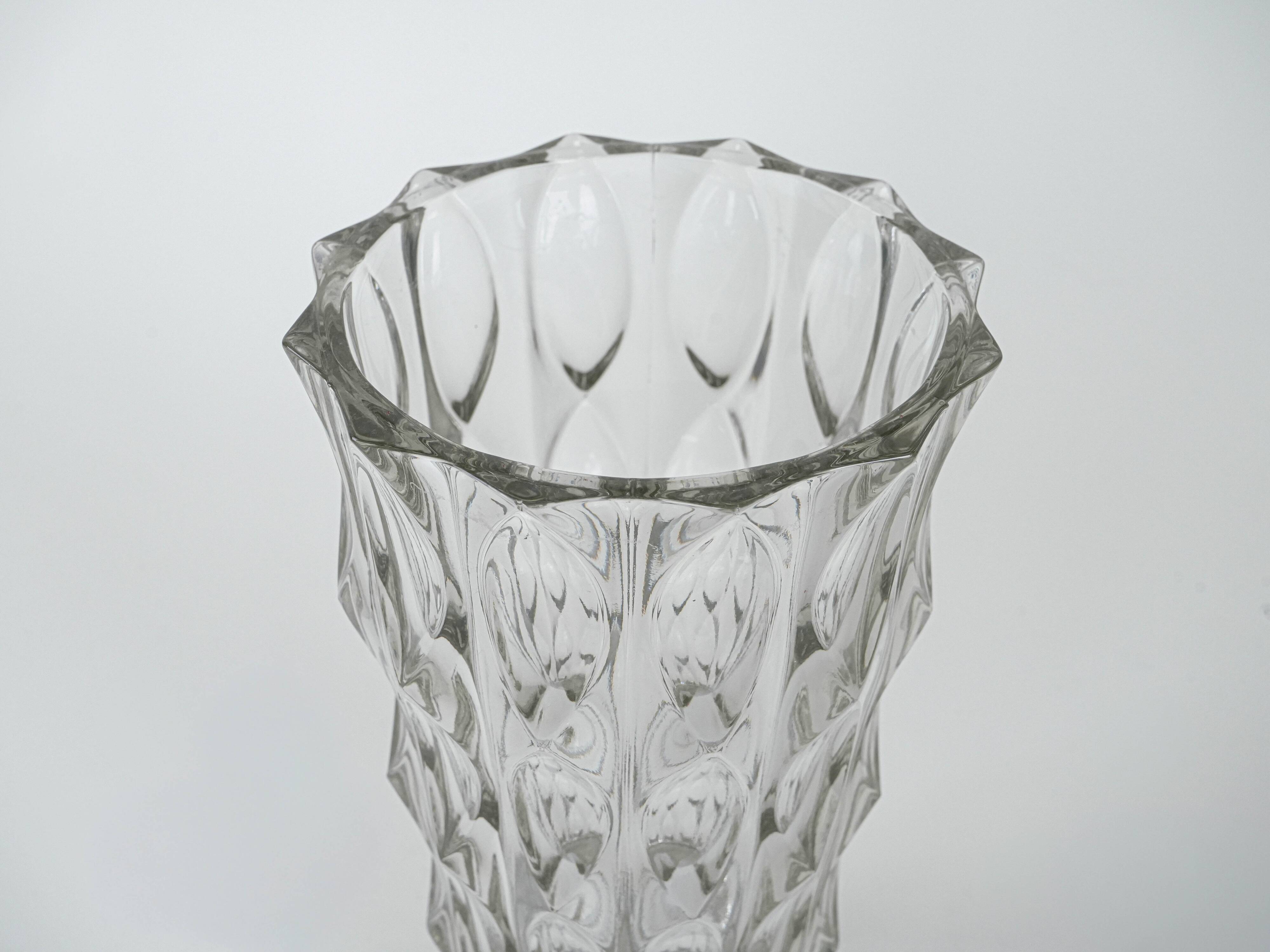 Crystal vase, Italian design, 1960s, manufactured in Italy