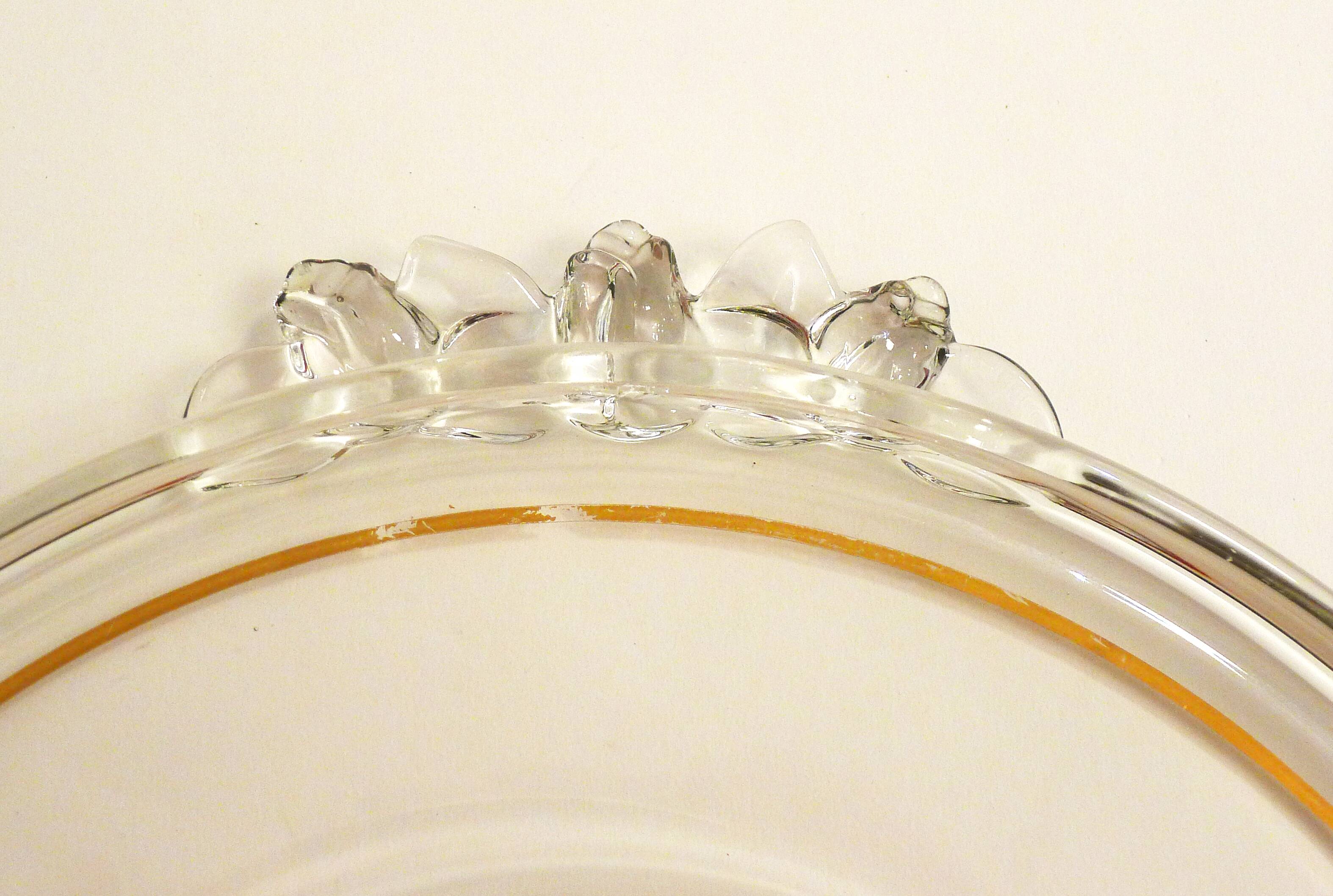 Round dish 1940's with flower handles