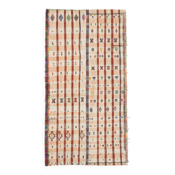Tapis kilim anatolien vintage fait main turc 147 cm x 280 cm