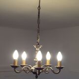 Chandelier with five arms of brushed metal light