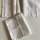 Pair of chateau pillowcases made of embroidered linen thread richelieu 19th