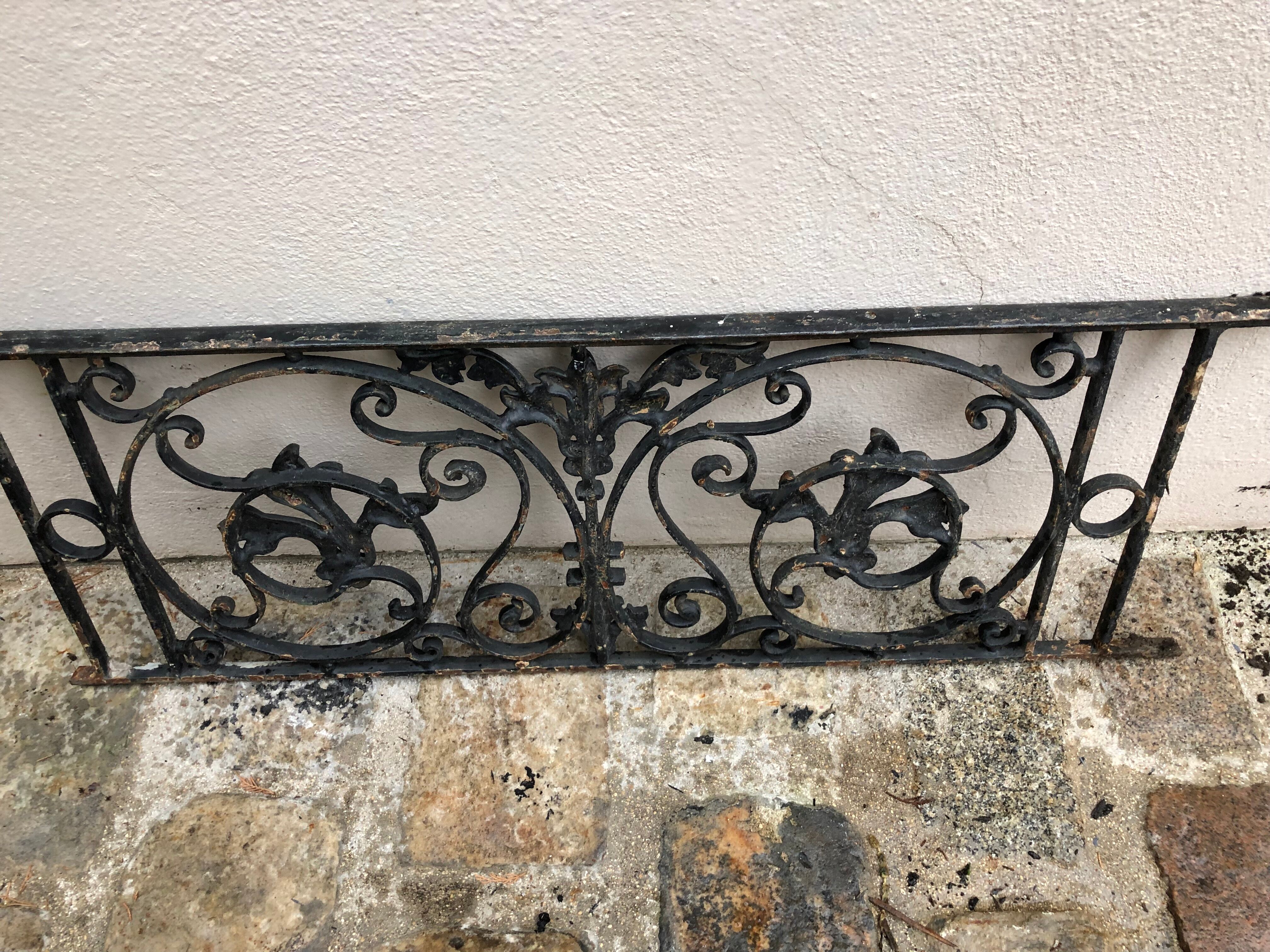Antique cast iron balcony grill