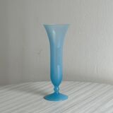 Blue opaline glass vase