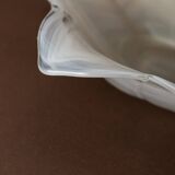 Vintage Murano glass bowl, flower-shaped centerpiece with transparent glass and white streaks, Italian 1980s