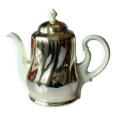 Cafetière en porcelaine HKE avec capot chauffant en métal argenté - Vintage