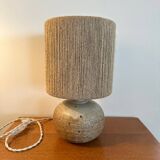 Stoneware and jute lamp