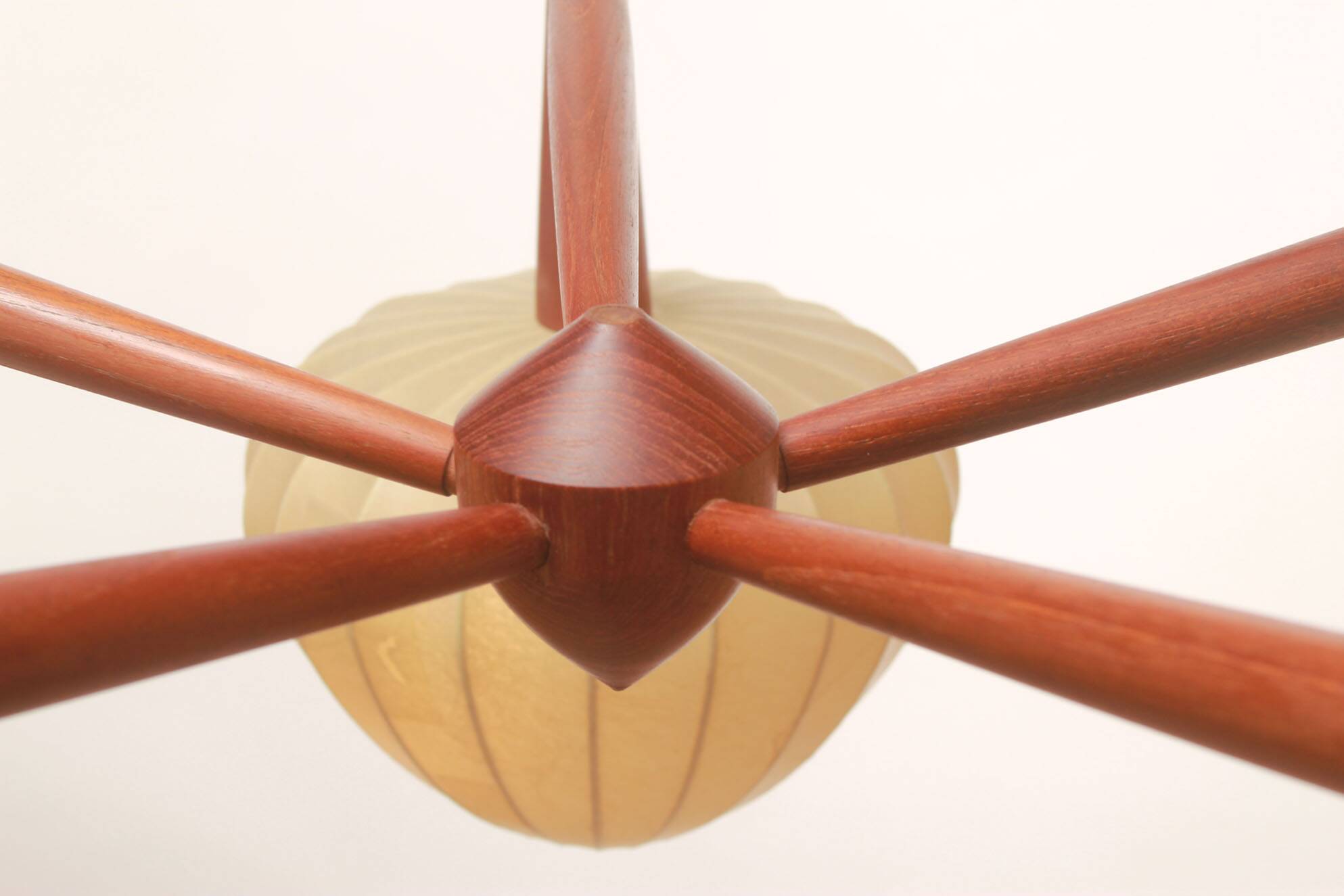 1960s scandinavian ceiling lamp in teak