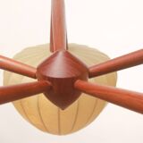 1960s scandinavian ceiling lamp in teak
