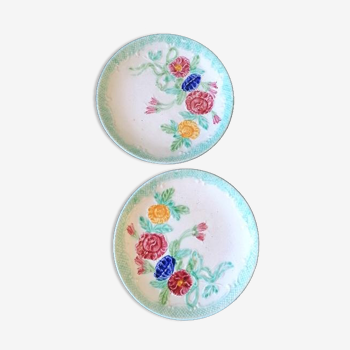 Rare pair of plates in salins flowery slurry