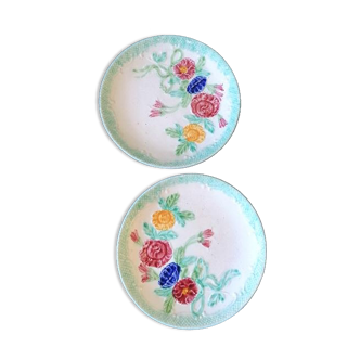 Rare pair of plates in salins flowery slurry