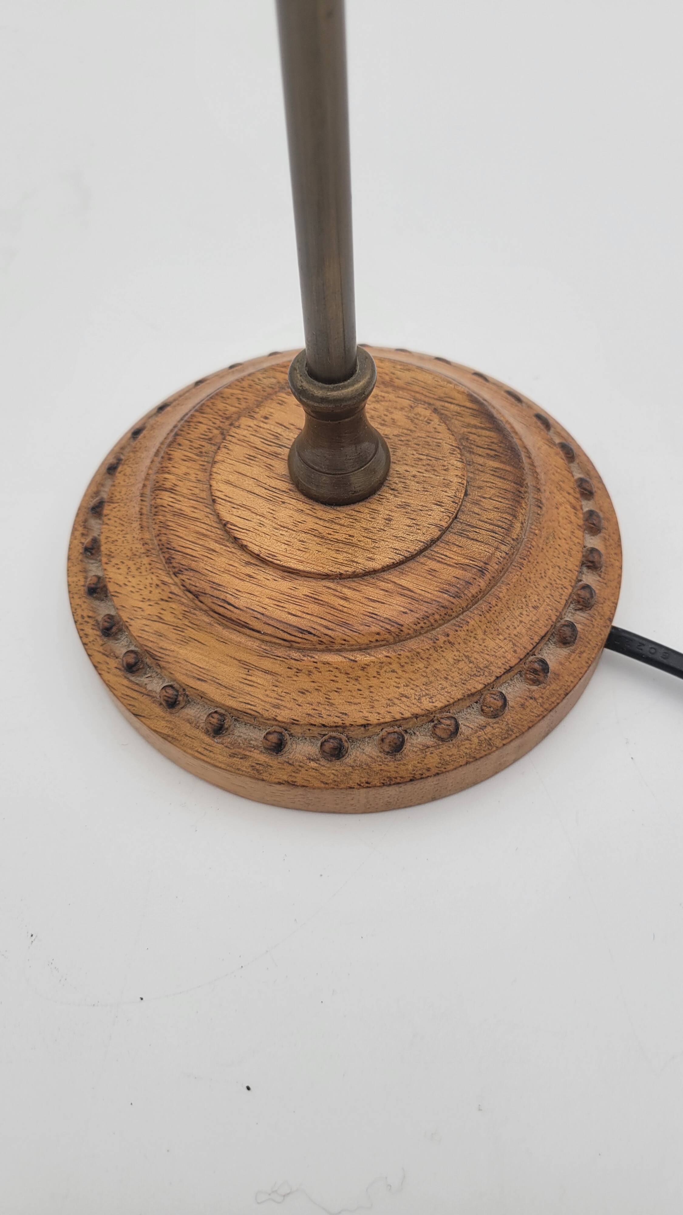 Contemporary wood and brass lamp base
