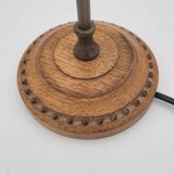 Contemporary wood and brass lamp base