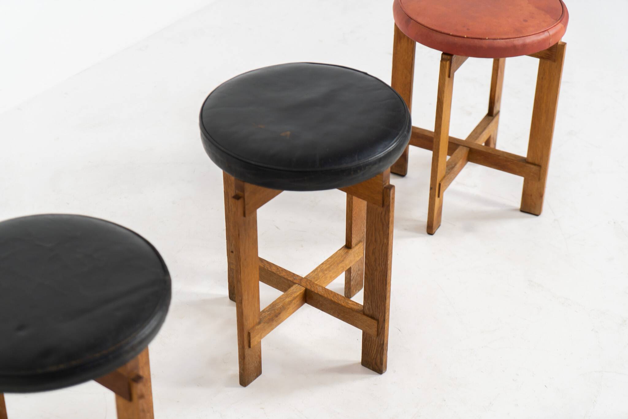 Very rare set of stools by Uno & Östen Kristiansson for Luxus Vittsjö