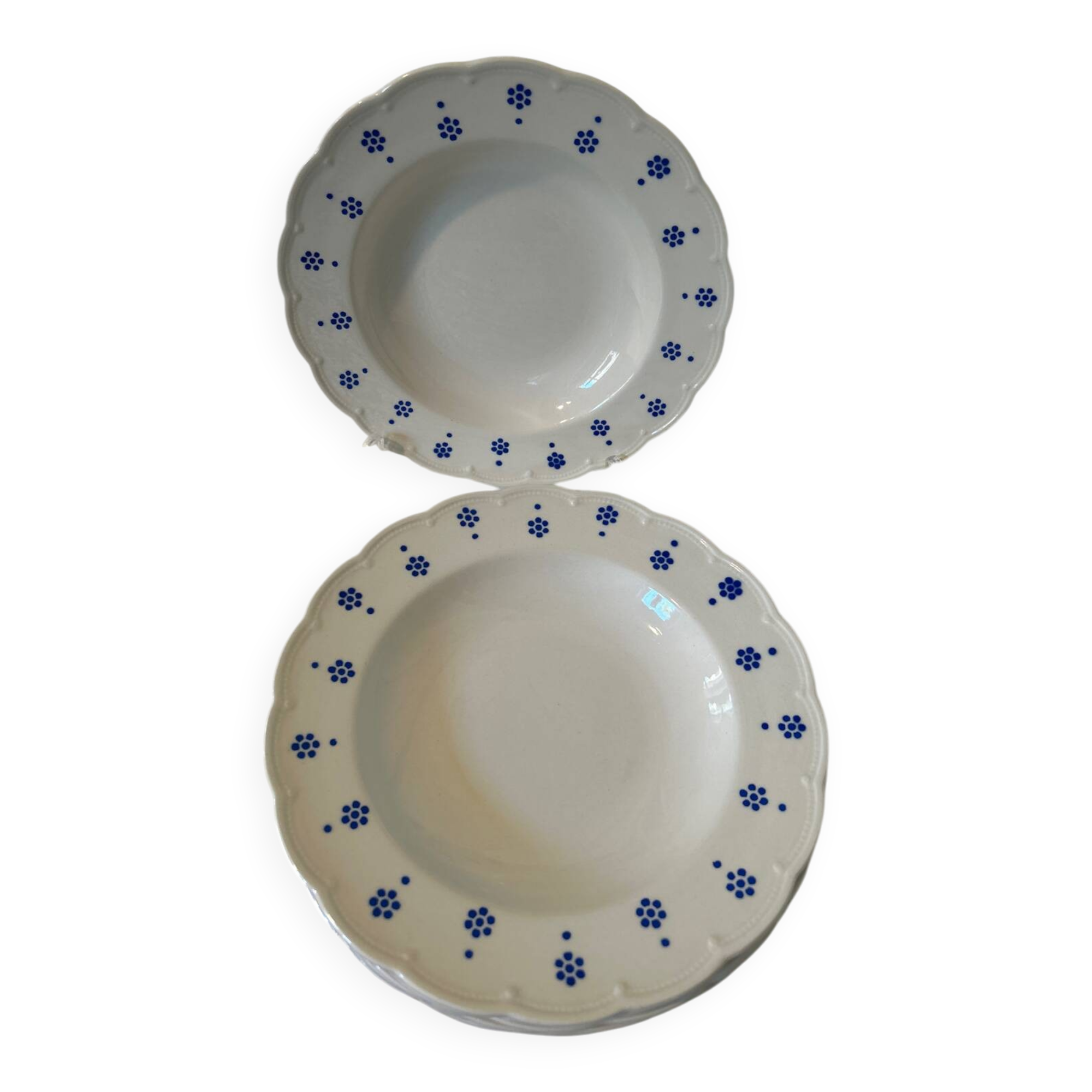 Set of 10 Boch La Louvière soup plates