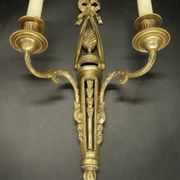 Pair of large wall sconces with bow in Louis XVI style from the 19th century - bronze