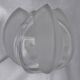 Polylobed crystal vase, partly satin-finished, art glass vintage design, 70s