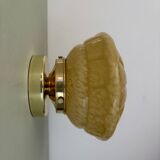Vintage art deco globe wall or ceiling light in yellow Clichy glass