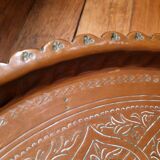 Antique Algerian red copper tray, circa 1950