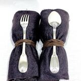 12 Louis XIV style silver cutlery sets