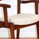 Office chairs vintage beige boucle - set of 3