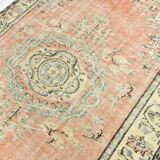 6x8 Peach Red & Cream Vintage Rug 194x252Cm SK 24649