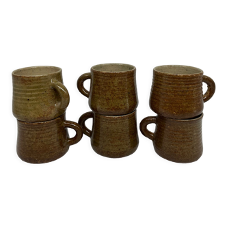 6 sandstone cups