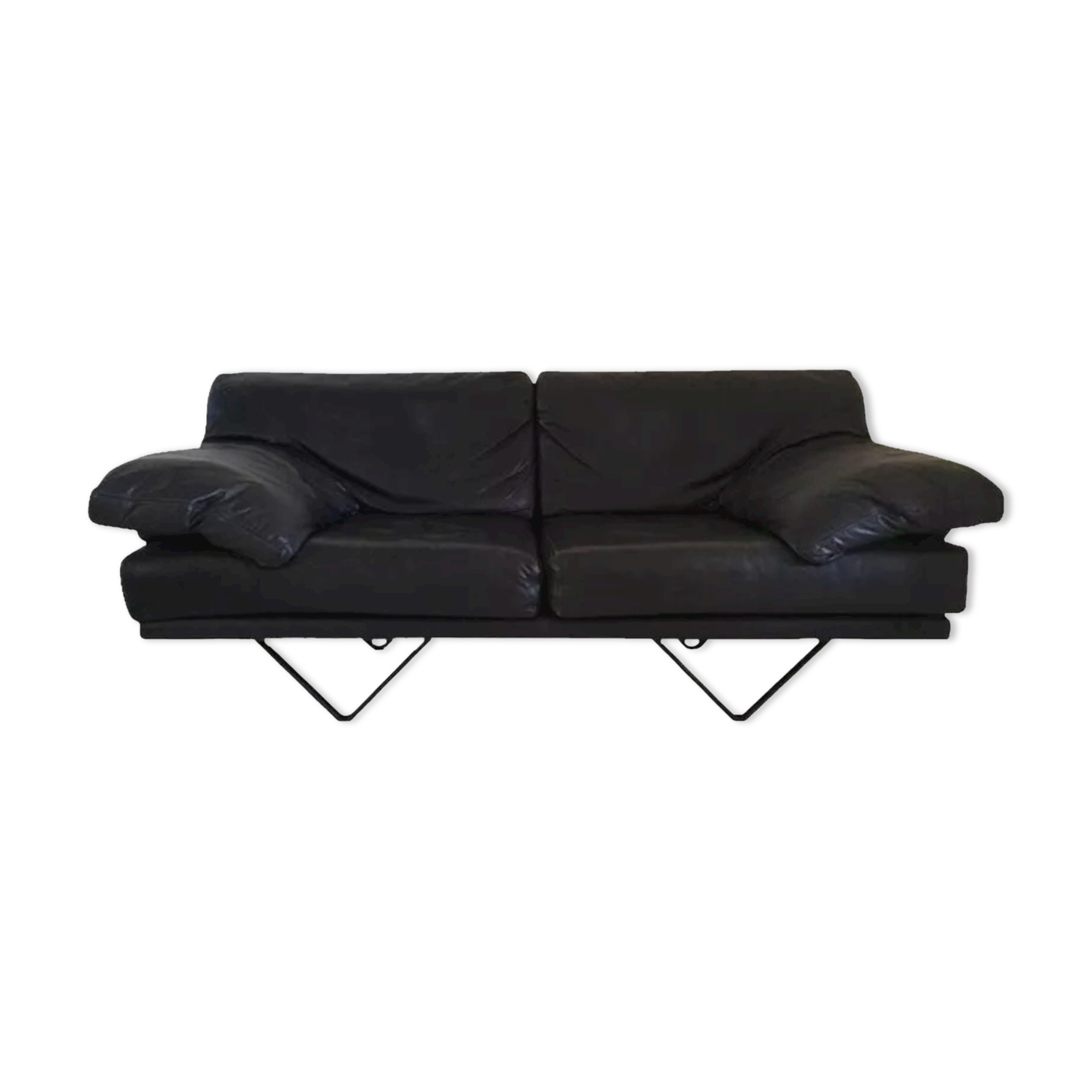 Durlet, Blue Leather Sofa, Model Cornelius, 1980s