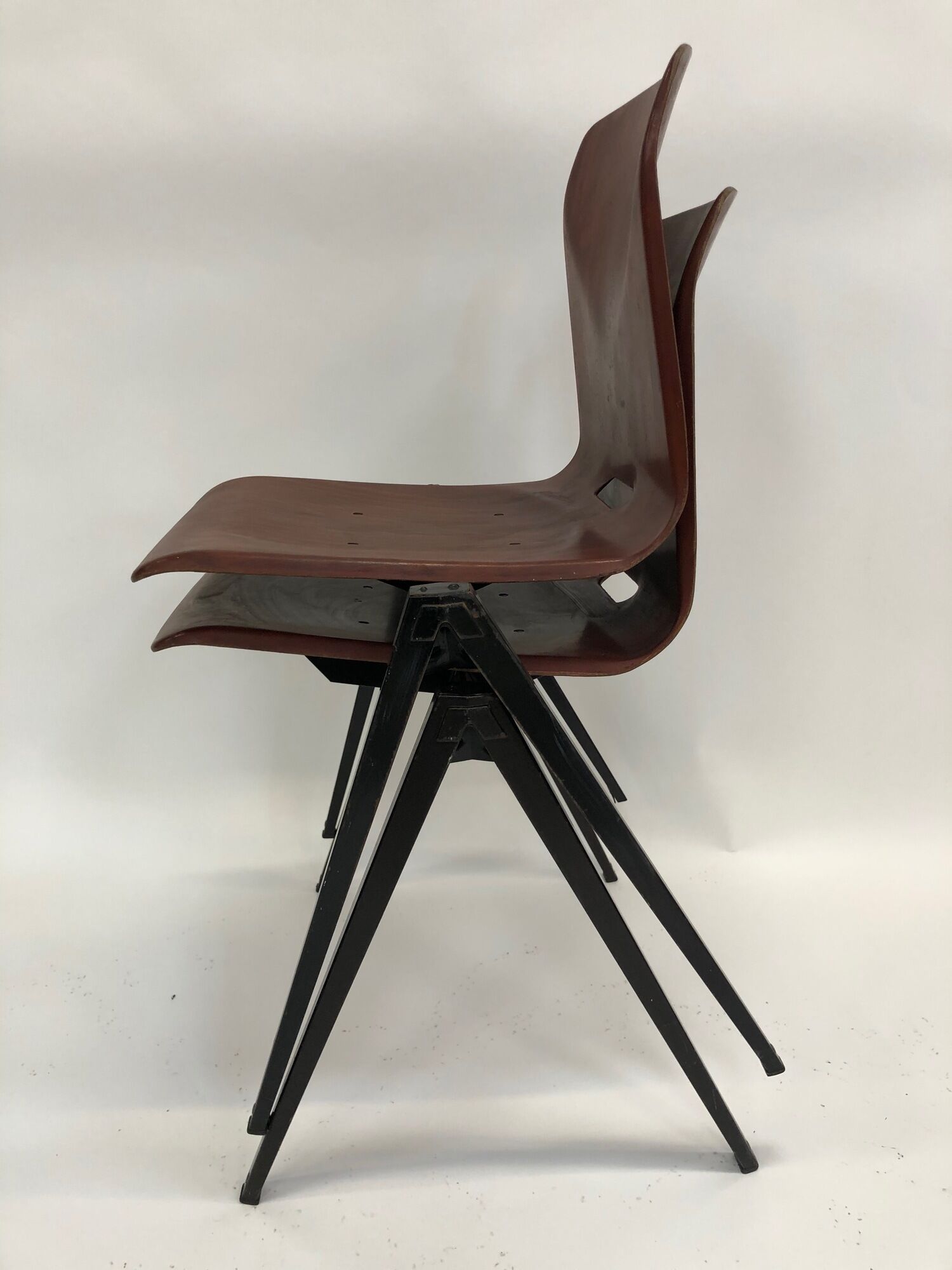 Vintage set of four Galvanitas S22 school chairs in the Netherlands