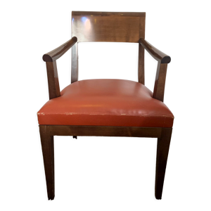 Fauteuil St James cuir muscat clair