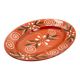 Plat ovale artisanal du Portugal en terre émaillée et fleuri