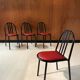 4 leather and steel chairs, designed by Robert Mallet-Stevens