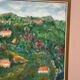 Original Swedish Oil on Canvas – “Hilly Landscape with Houses” by Lalla Blecher – Signed – Vintage & Framed