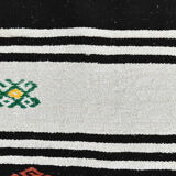 Tapis de chanvre blanc et noir 6x13, 202x404cm